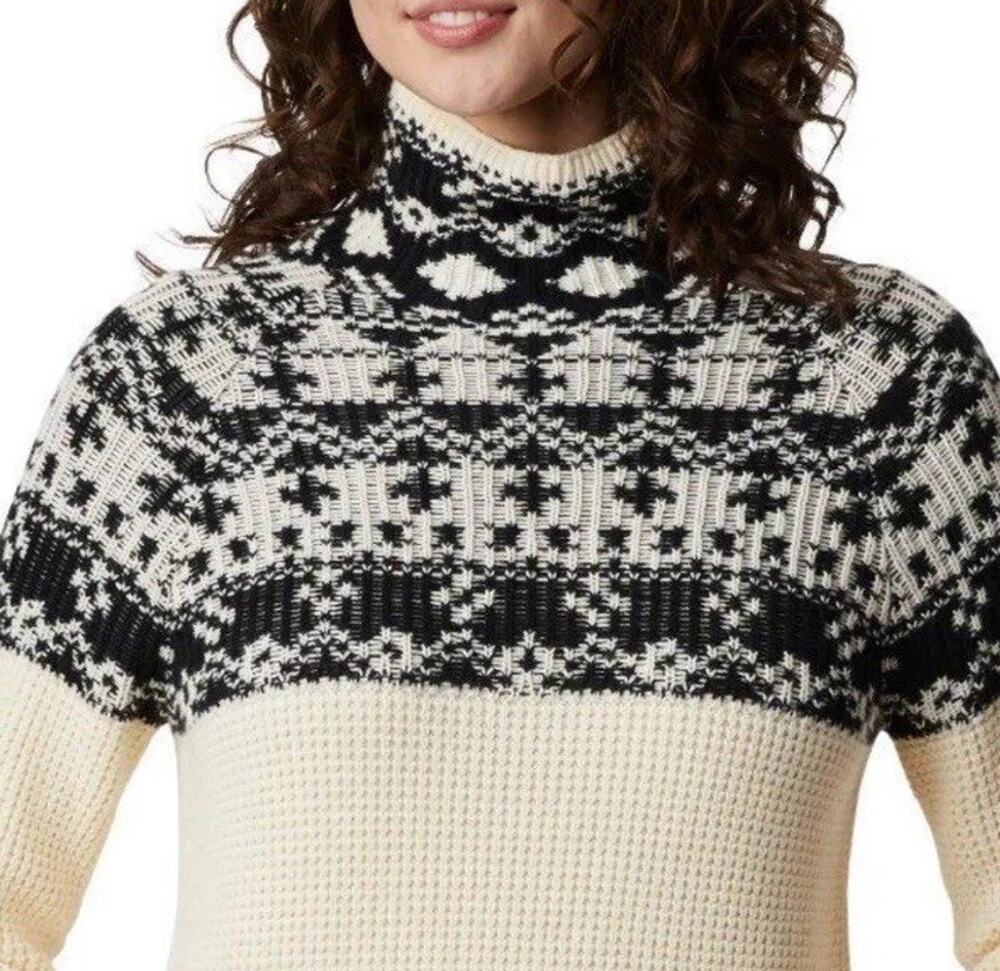 Columbia Pine Street Jacquard Sweater Women's Large Fair Isle Knit Ski Chalet